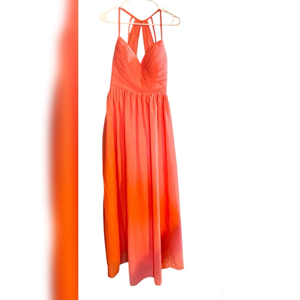 Coral Chiffon Dress. Size Medium